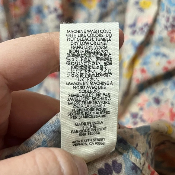 THE GREAT. Bonnet 100% Cotton Prairie Floral Boho Peasant Summer Midi Dress - Picture 15 of 16